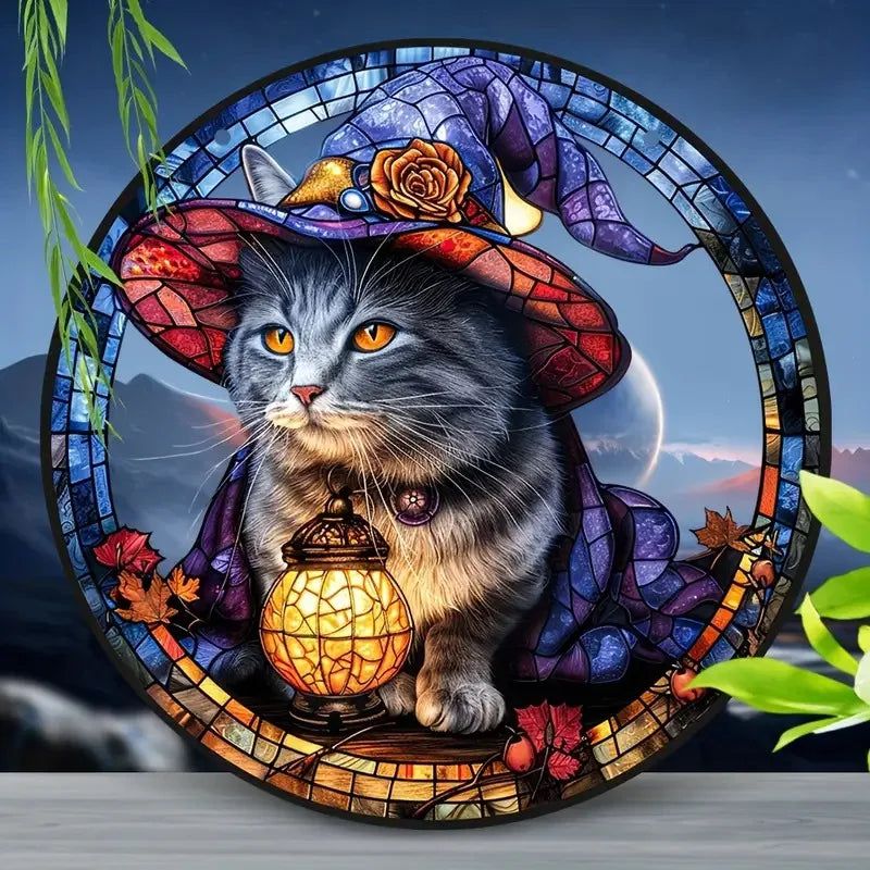 Halloween window decor Witchy suncatcher Gothic Christmas Suncatcher Witch Hanging Ornament-MoonChildWorld