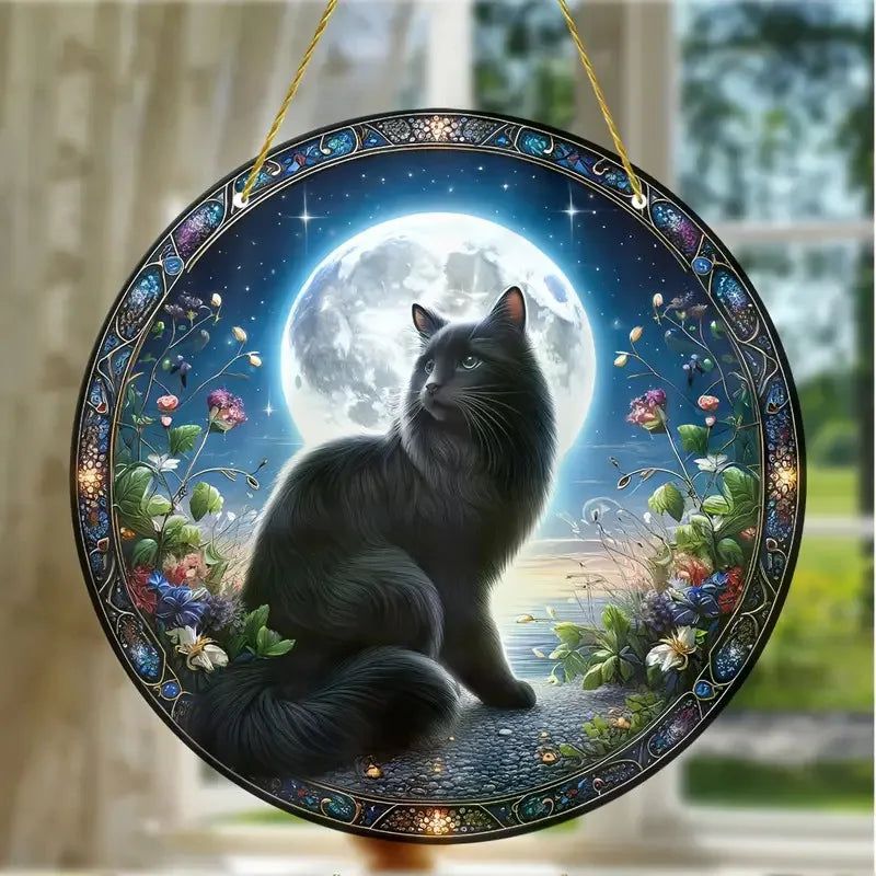 Halloween window decor Witchy suncatcher Gothic Christmas Suncatcher Witch Hanging Ornament-MoonChildWorld