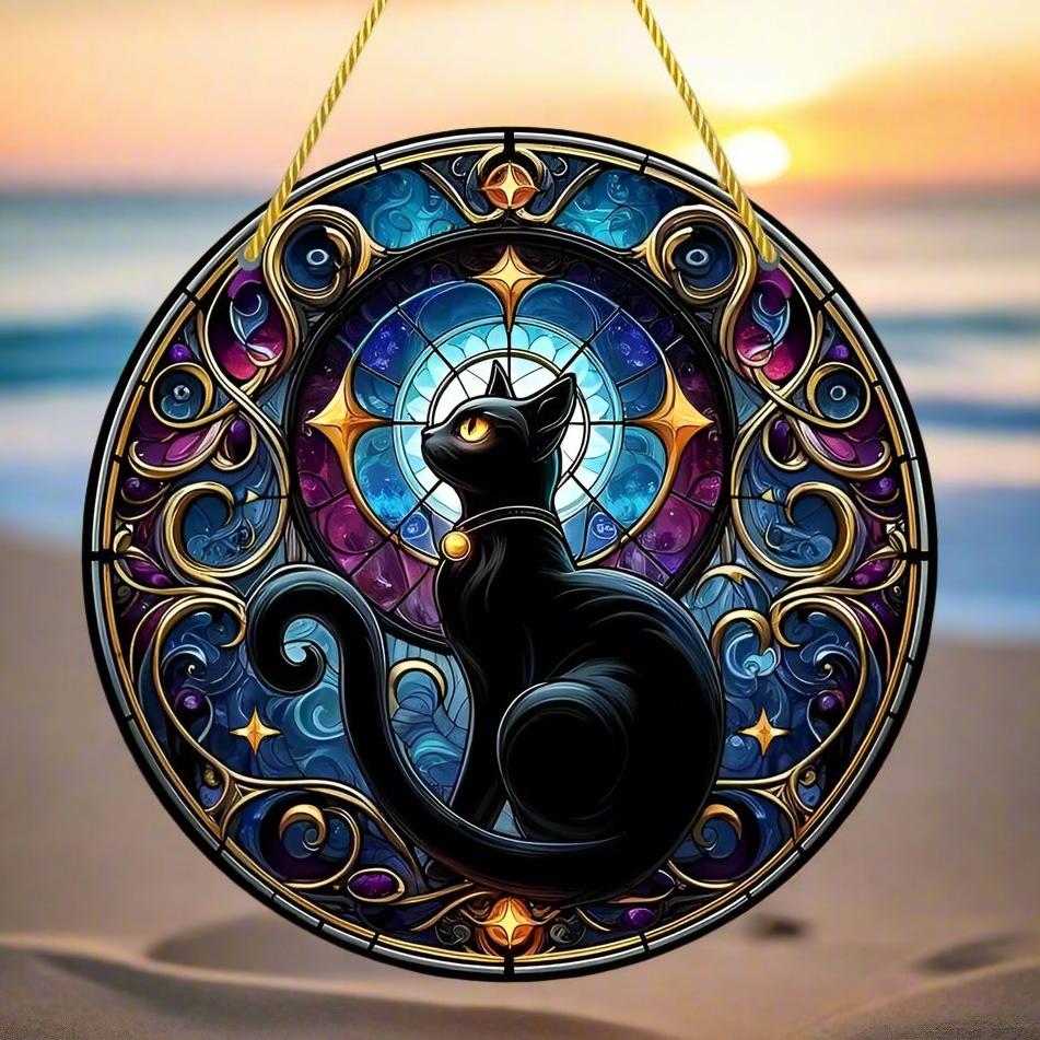 Halloween window decor Witchy suncatcher Gothic Christmas Suncatcher Witch Hanging Ornament-MoonChildWorld