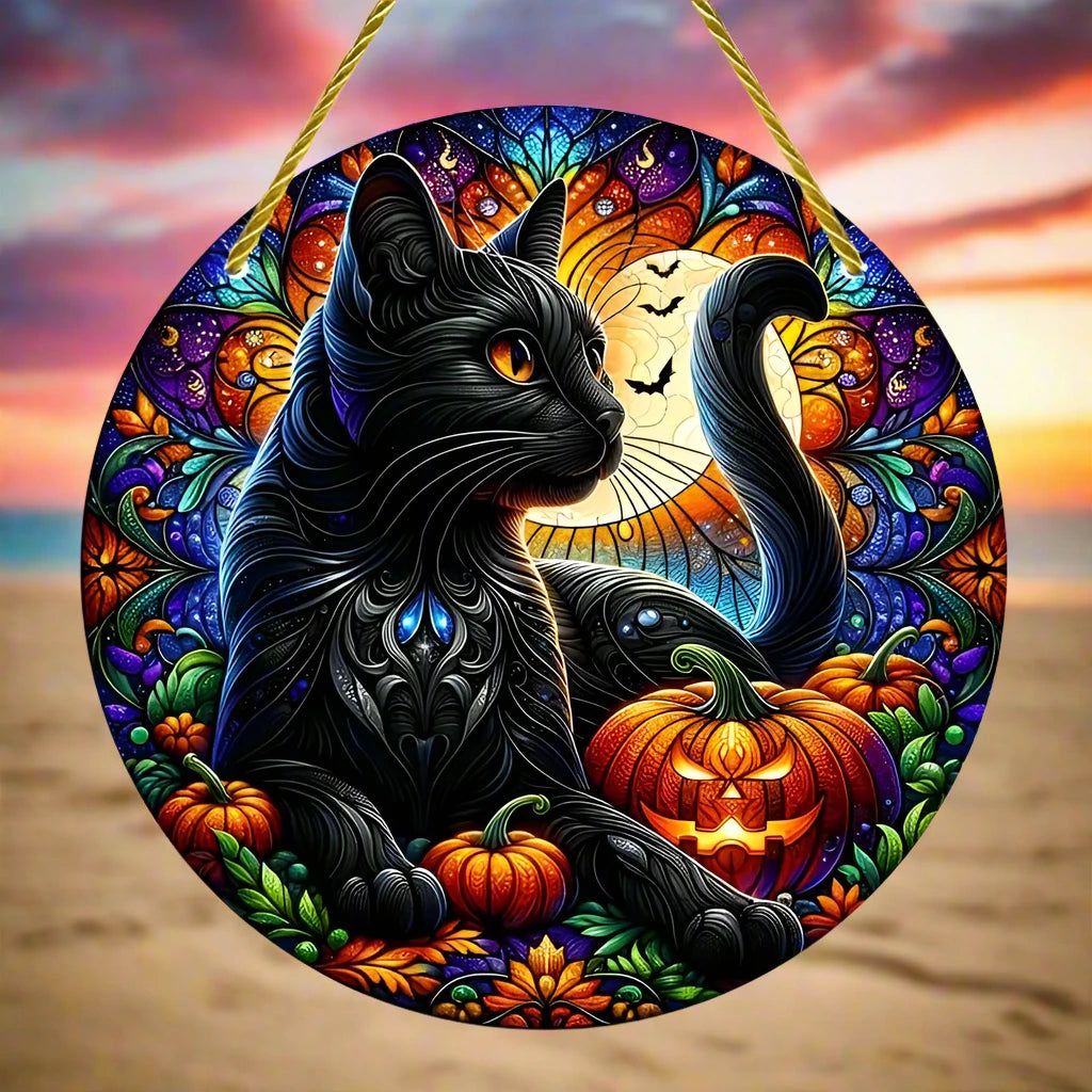 Halloween window decor Witchy suncatcher Gothic Christmas Suncatcher Witch Hanging Ornament-MoonChildWorld