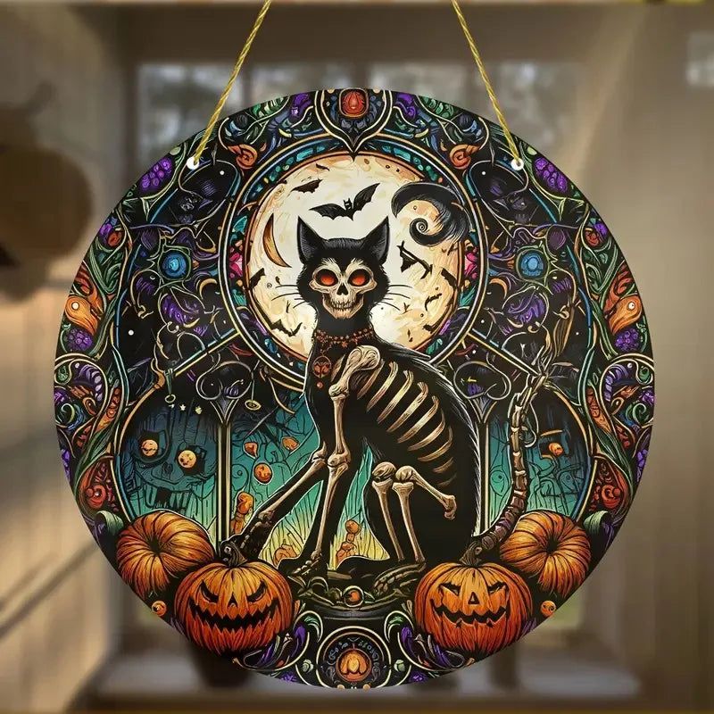 Halloween window decor Witchy suncatcher Gothic Christmas Suncatcher Witch Hanging Ornament-MoonChildWorld