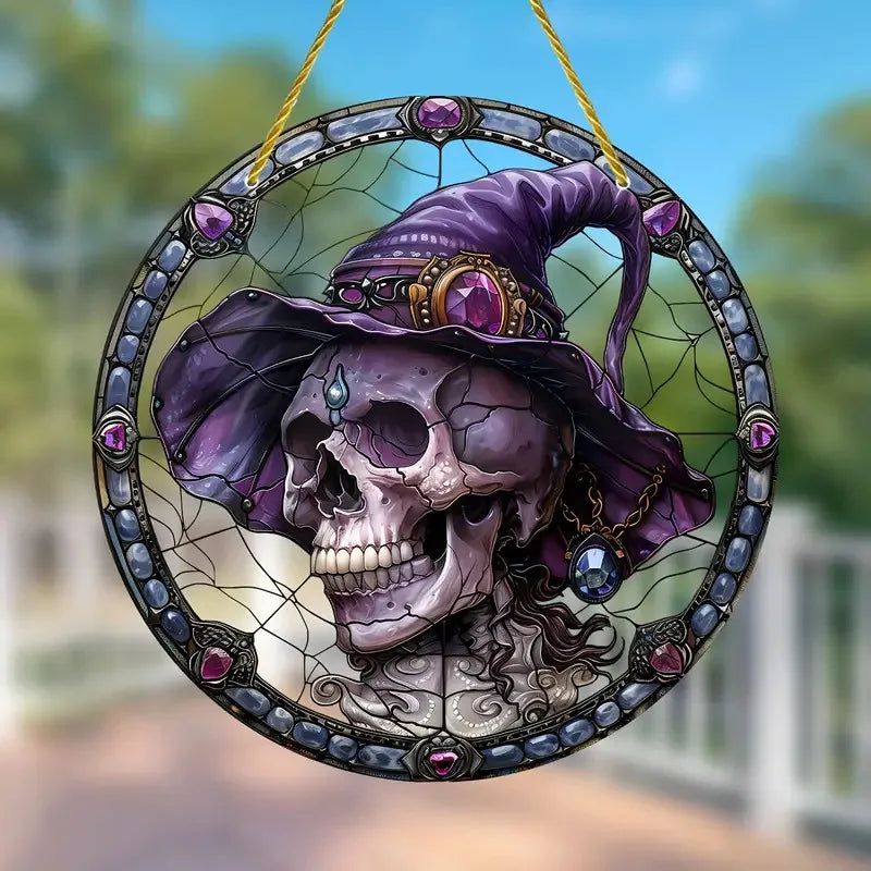 Halloween window decor Witchy suncatcher Gothic Christmas Suncatcher Witch Hanging Ornament-MoonChildWorld