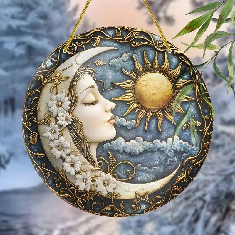 Halloween window decor Witchy suncatcher Gothic Christmas Suncatcher Witch Hanging Ornament-MoonChildWorld