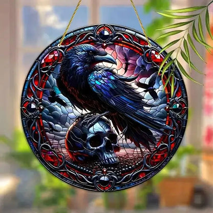 Halloween window decor Witchy suncatcher Gothic Christmas Suncatcher Witch Hanging Ornament-MoonChildWorld