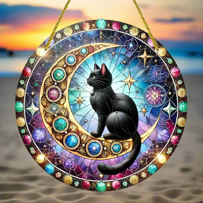 Halloween window decor Witchy suncatcher Gothic Christmas Suncatcher Witch Hanging Ornament-MoonChildWorld