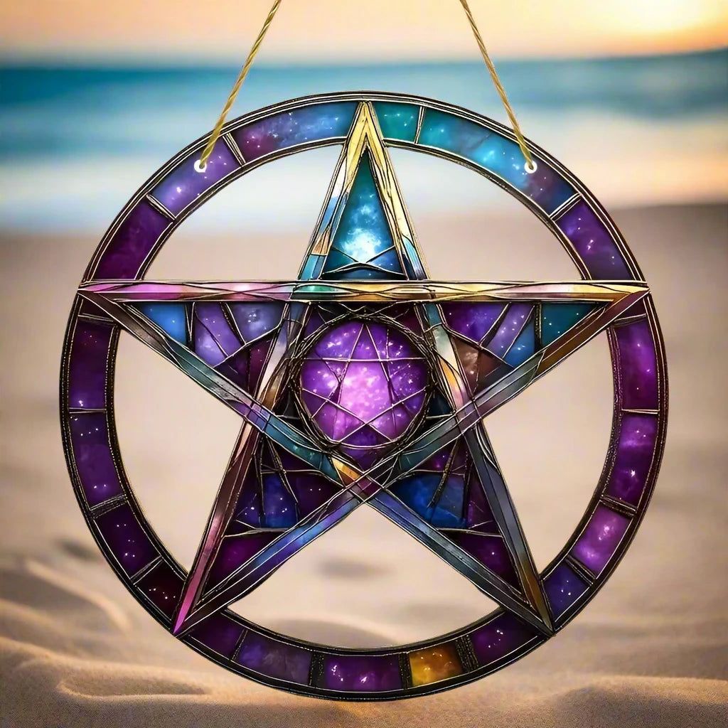 Halloween window decor Witchy suncatcher Gothic Christmas Suncatcher Witch Hanging Ornament-MoonChildWorld