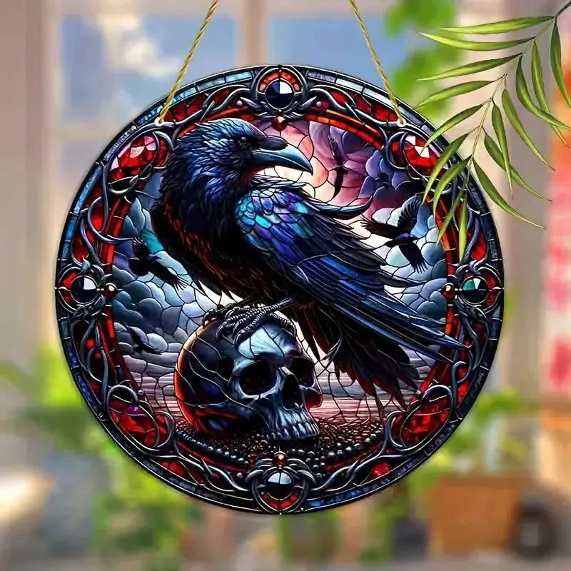 Halloween window decor Witchy suncatcher Gothic Christmas Suncatcher Witch Hanging Ornament-MoonChildWorld