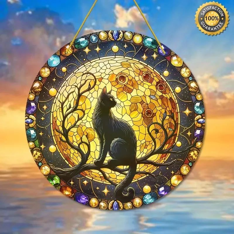 Halloween window decor Witchy suncatcher Gothic window art Witch Hanging Ornament-MoonChildWorld