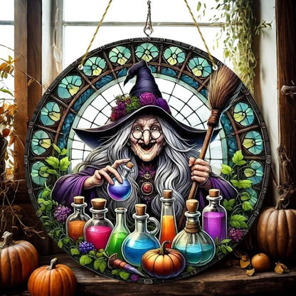 Halloween window decor Witchy suncatcher Gothic window art Witch Hanging Ornament-MoonChildWorld
