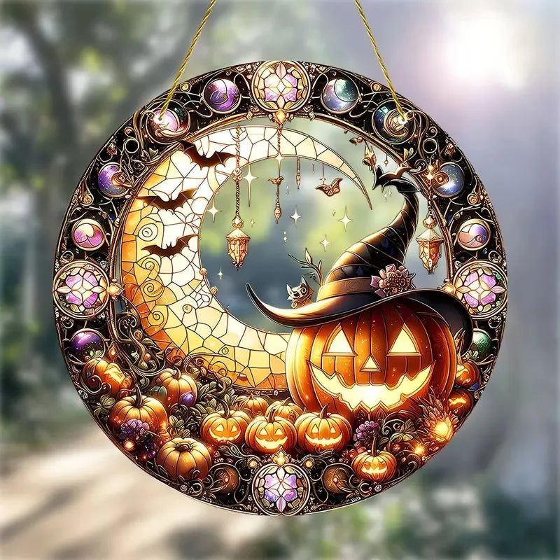 Halloween window decor Witchy suncatcher Gothic window art Witch Hanging Ornament-MoonChildWorld