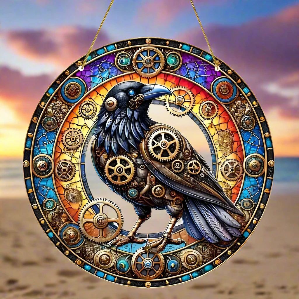 Halloween window decor Witchy suncatcher Gothic window art Witch Hanging Ornament-MoonChildWorld