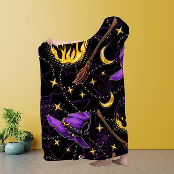 Halloween witch Hooded blanket