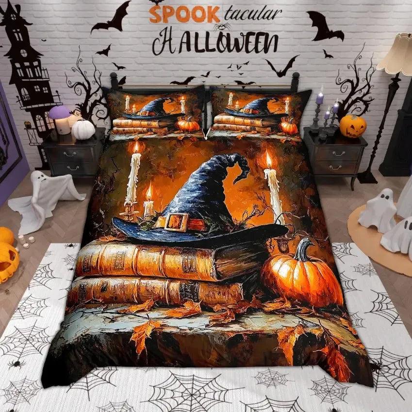 Haunted House Gothic Castle Halloween Bedding Set Witch Duvet Covers Home Decor-MoonChildWorld