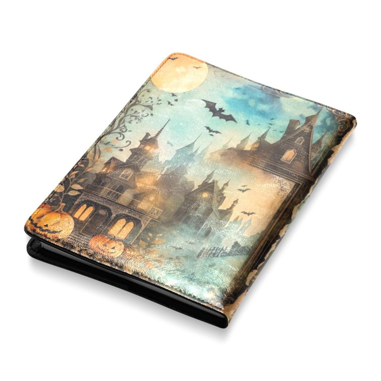 Haunted House Halloween Leather Notebook A5-MoonChildWorld