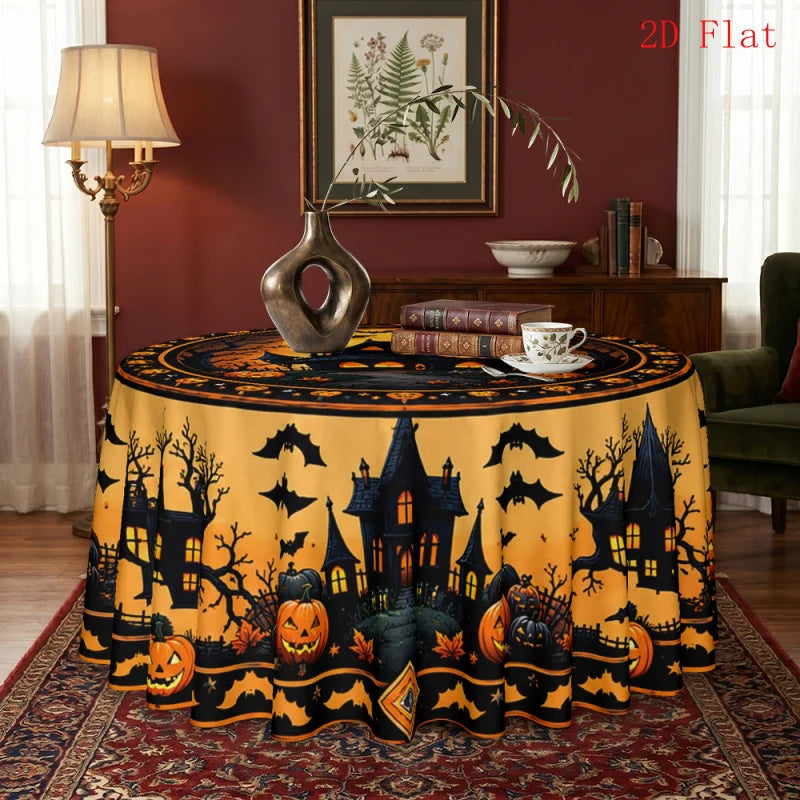 Round polyester tablecloth for home and dining table decor