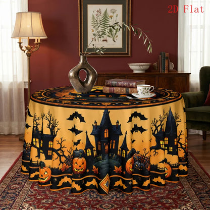 Round polyester tablecloth for home and dining table decor