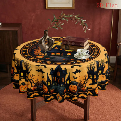 Round polyester tablecloth for home and dining table decor