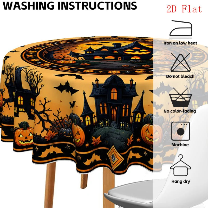 Round polyester tablecloth for home and dining table decor