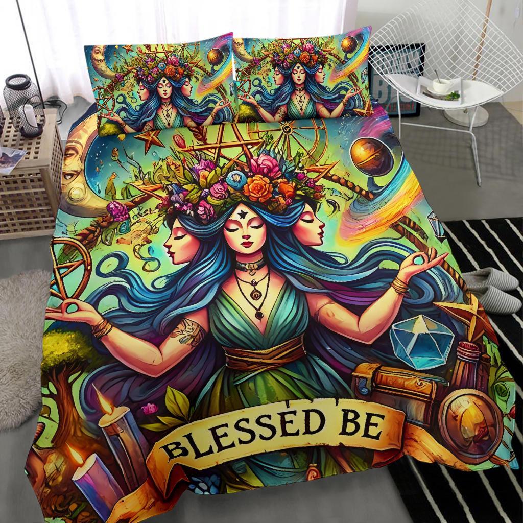 Hecate Goddess Bedding Set Wiccan Triple Goddess Bedding Set-MoonChildWorld