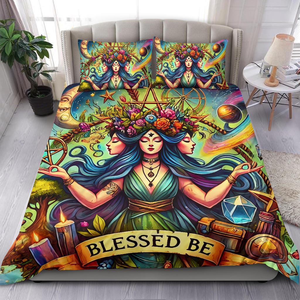 Hecate Goddess Bedding Set Wiccan Triple Goddess Bedding Set-MoonChildWorld