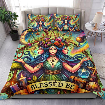 Hecate Goddess Bedding Set Wiccan Triple Goddess Bedding Set-MoonChildWorld