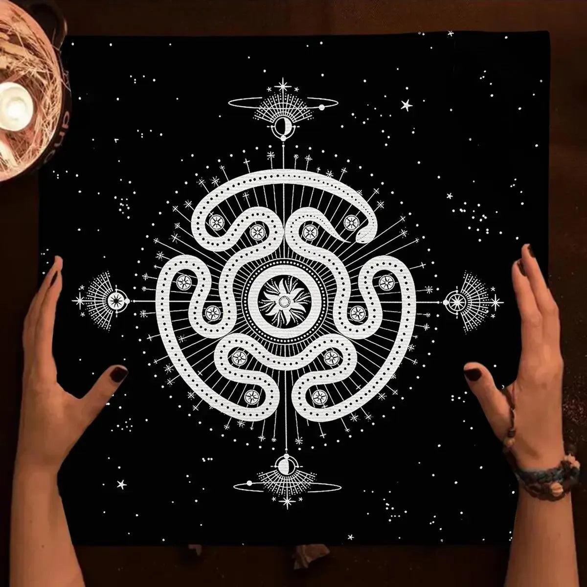 Hecate Goddess Tarot Cards Tablecloth Witch Altar Cloth Wicca Divination Cloth Pendulum Ritual Mat-MoonChildWorld