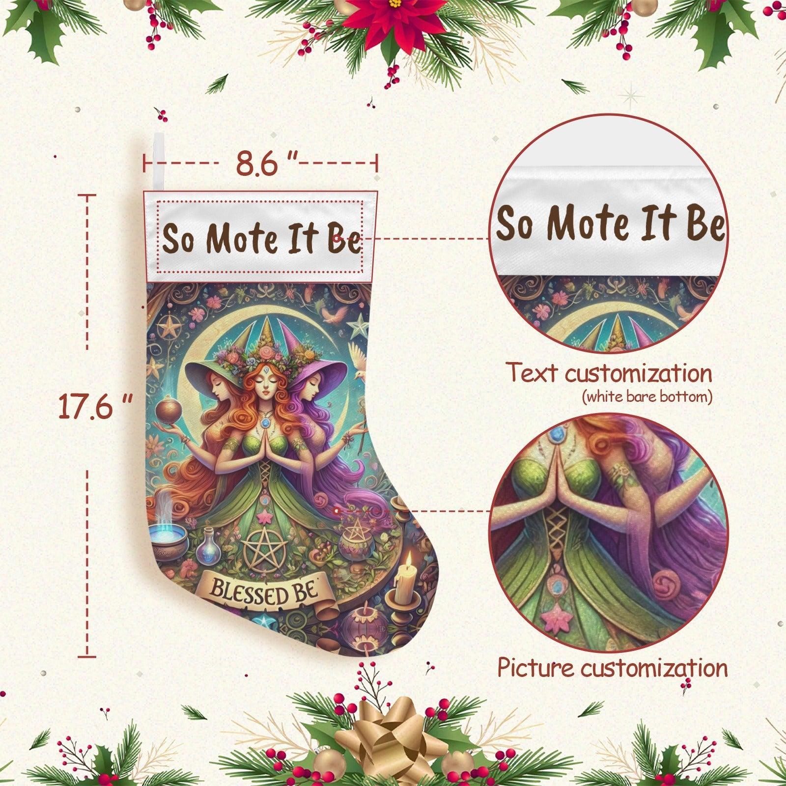 Hecate Triple Goddess Pagan Christmas Stocking for Yule Decorations-MoonChildWorld