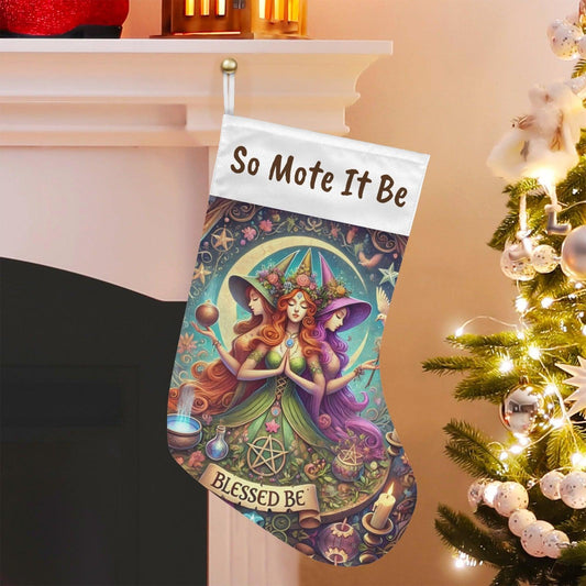 Hecate Triple Goddess Pagan Christmas Stocking for Yule Decorations-MoonChildWorld