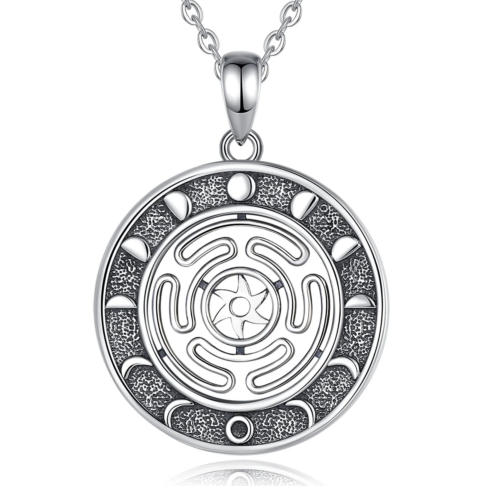 Hecate Wheel Necklace Moon Phases Witchcraft Jewelry-MoonChildWorld