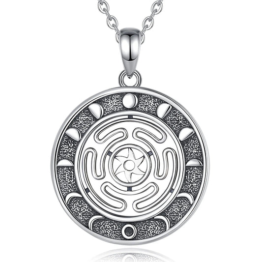Hecate Wheel Necklace Moon Phases Witchcraft Jewelry
