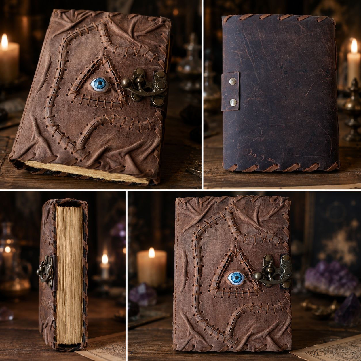 Hocus Pocus leather journal – vintage book of spells witch grimoire, Halloween Samhain gift, view 2