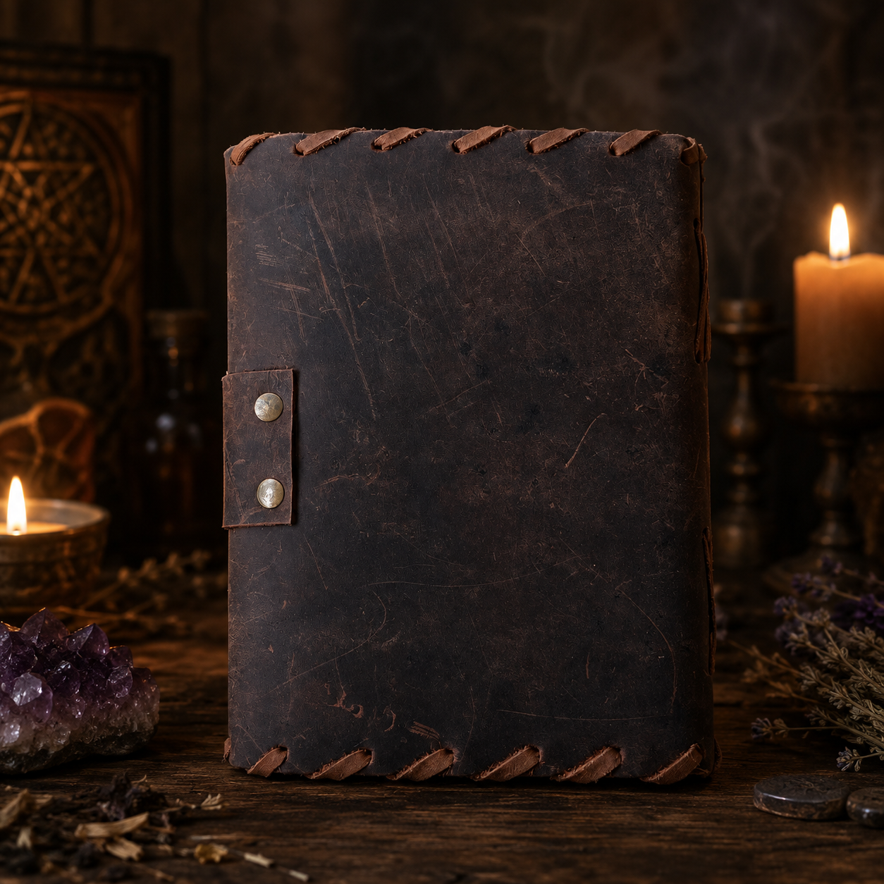 Hocus Pocus leather journal – vintage book of spells witch grimoire, Halloween Samhain gift, view 4