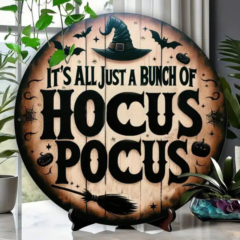 Hocus Pocus Witch Metal Sign Gothic Wall Sign For Halloween-MoonChildWorld