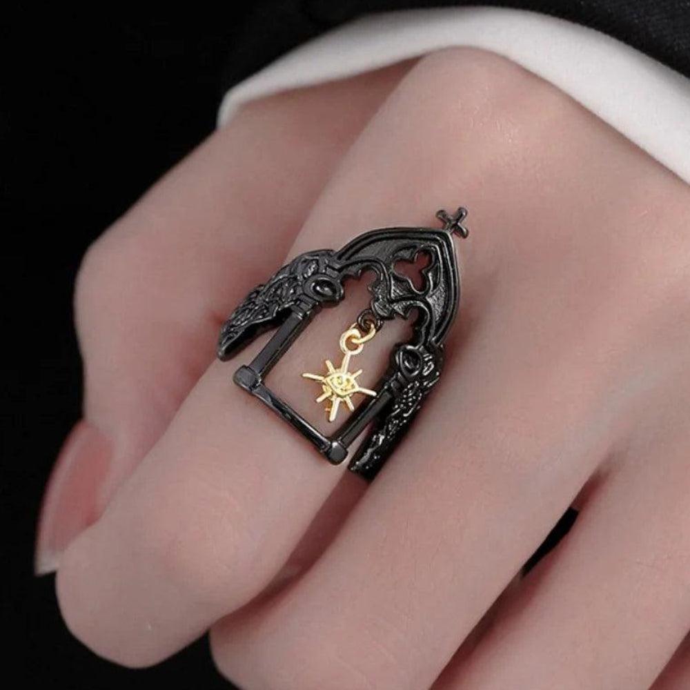 Hollow Castle Witchy Ring Gothic Jewelry for Halloween-MoonChildWorld