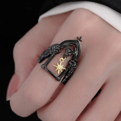 Hollow Castle Witchy Ring Gothic Jewelry for Halloween-MoonChildWorld