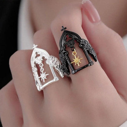 Hollow Castle Witchy Ring Gothic Jewelry for Halloween-MoonChildWorld