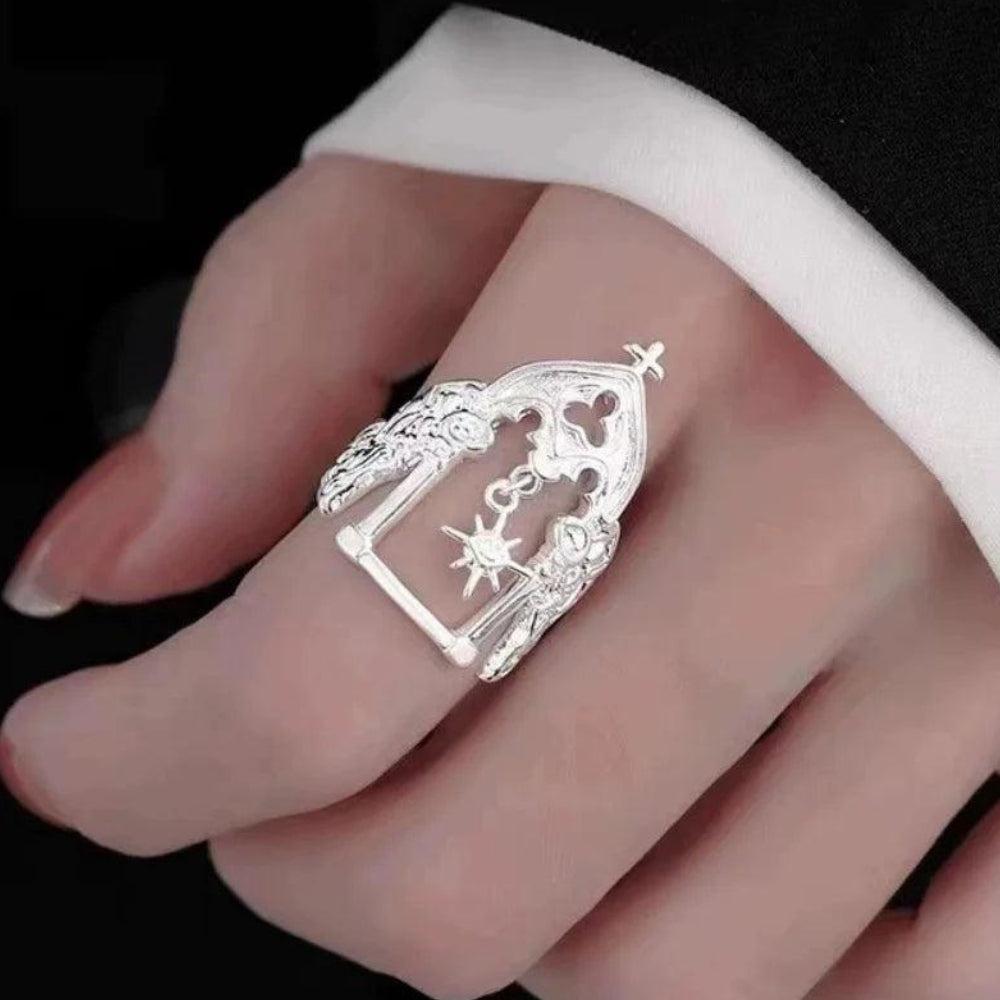 Hollow Castle Witchy Ring Gothic Jewelry for Halloween-MoonChildWorld