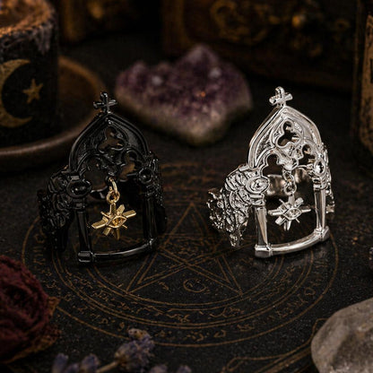 Hollow Castle Witchy Ring Gothic Jewelry for Halloween-MoonChildWorld