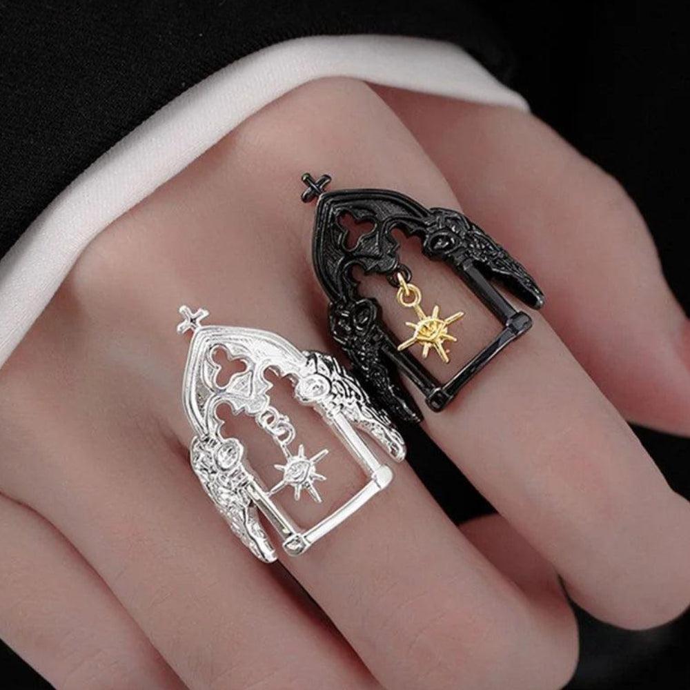 Hollow Castle Witchy Ring Gothic Jewelry for Halloween-MoonChildWorld