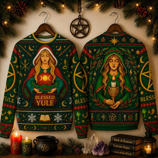 Yule Goddess Pagan Sweatshirt Wicca Christmas Sweater-MoonChildWorld