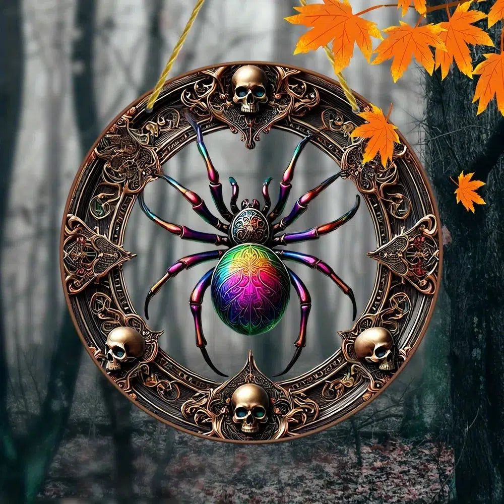 Horror Spider Acrylic Suncatcher Gothic Window Hanging Halloween Decorations-MoonChildWorld