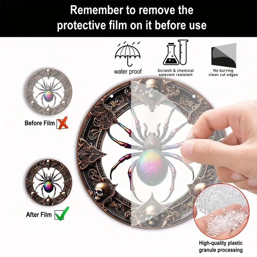 Horror Spider Acrylic Suncatcher Gothic Window Hanging Halloween Decorations-MoonChildWorld