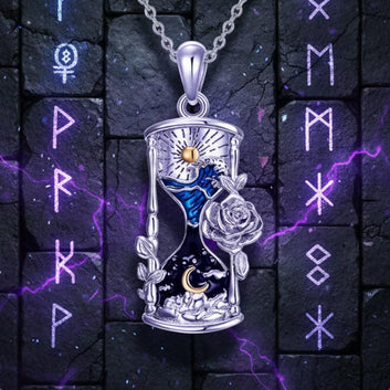 Hourglass Sun Moon Pendant Necklace Wicca Pagan Jewelry-MoonChildWorld