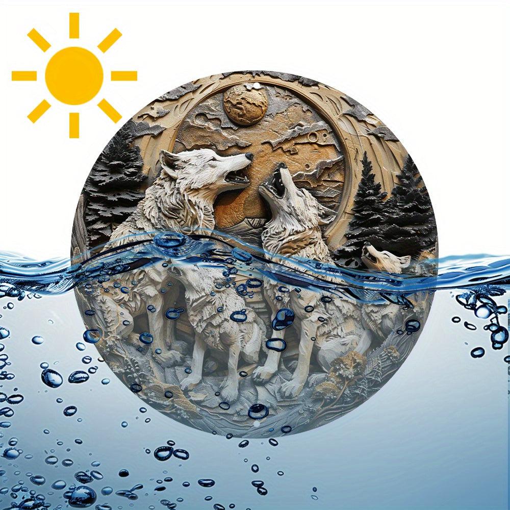 Howling Wolves Metal Sign Rustic Home Decor-MoonChildWorld