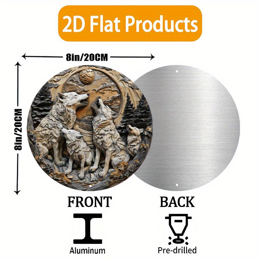 Howling Wolves Metal Sign Rustic Home Decor-MoonChildWorld