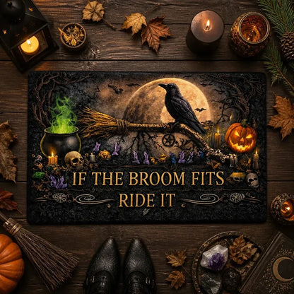 Dark Crow Witchy Raven Gothic Doormat - Halloween Witchy Doormat for Spooky Season_mockup_3.webp