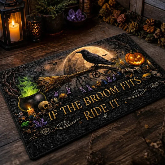 Dark Crow Witchy Raven Gothic Doormat - Halloween Witchy Doormat for Spooky Season_mockup_2.webp