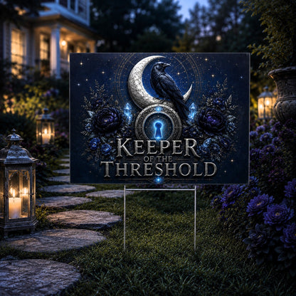 Keeper of the Threshold Wicca Yard Sign - front view