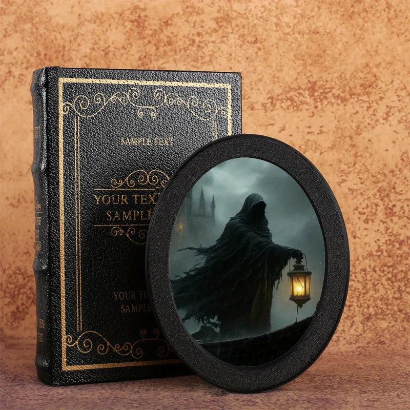 Lantern Witch Wooden Oval Frame - Gothic Oval Wall Art - Witch Halloween Wall Decoration-MoonChildWorld