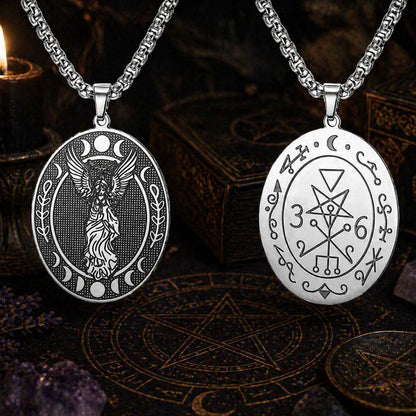 Lilith Goddess Sigil Necklace Moon Phase Witchy Double-sided Necklace-MoonChildWorld